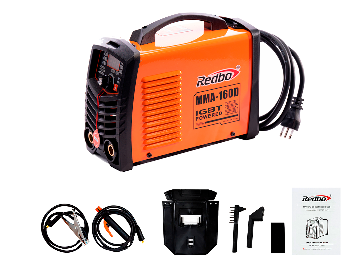 Soldadora Inverter Portátil Redbo MMA-160D (140A, Display Digital, IGBT, Anti-Stick y Arc Force) 2