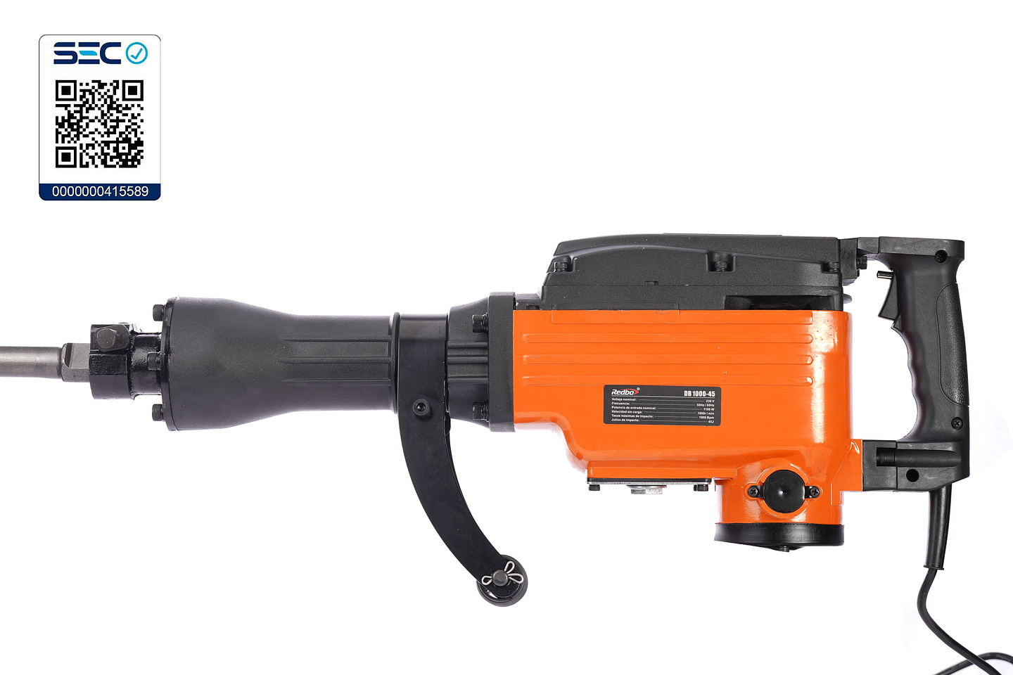 Martillo Demoledor Eléctrico Redbo DB 1000-45 (1100W, 45 Joules) + Maleta Metálica 2