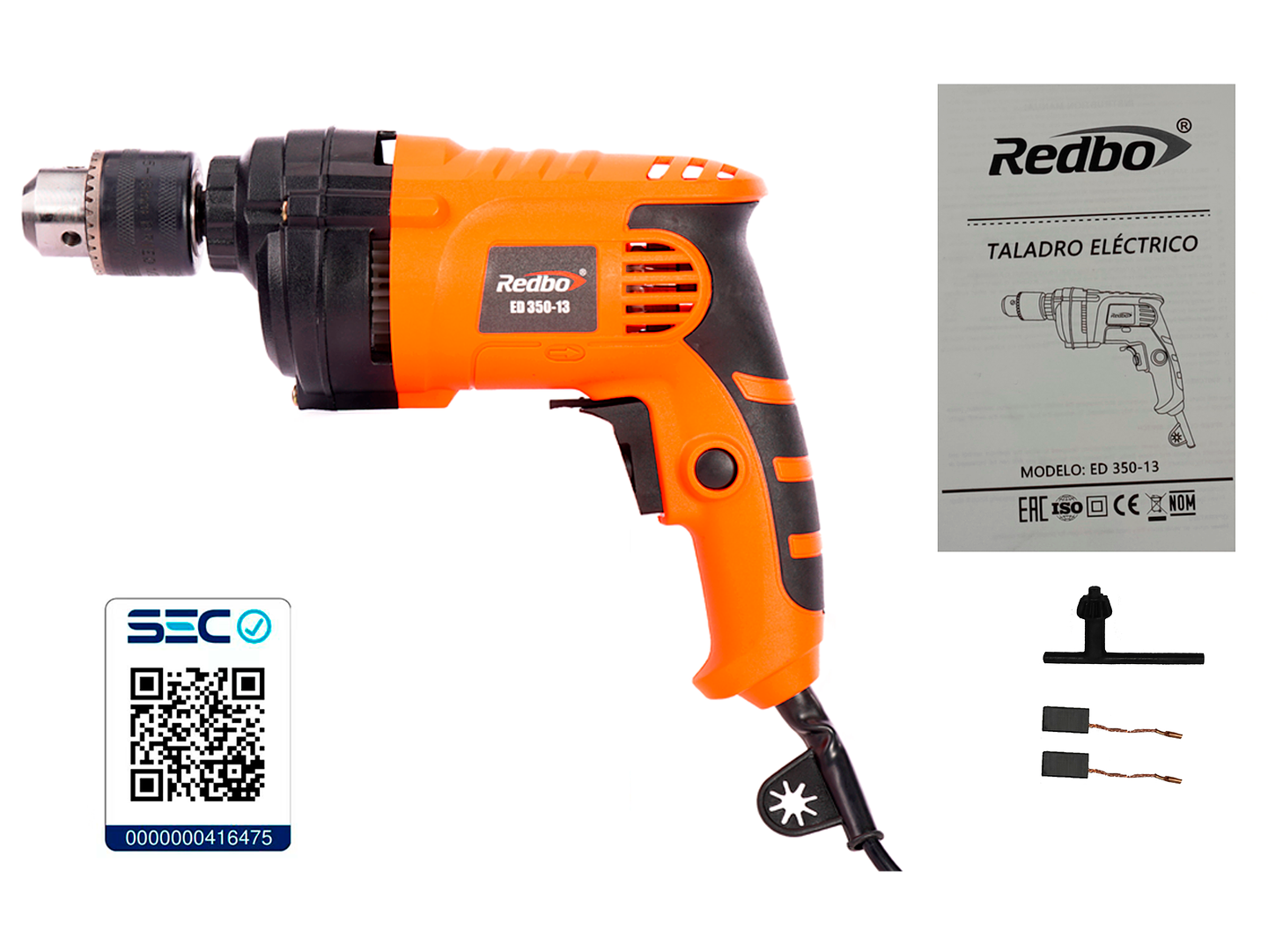 Taladro Eléctrico Redbo ED 350-13 (350W, Mandril 13mm) 2