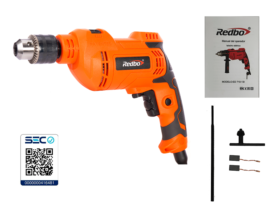 Taladro Eléctrico Redbo ED 710-13I (710W, Mandril 13mm) 2