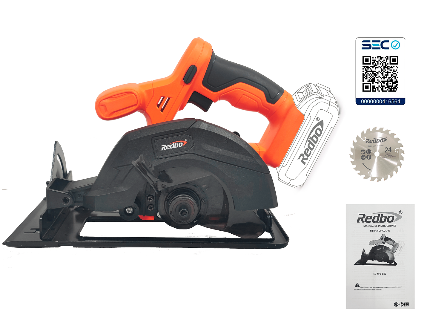 Sierra Circular Inalámbrica Redbo CS 21V-140 21V (Solo Herramienta - Sin Batería) 2