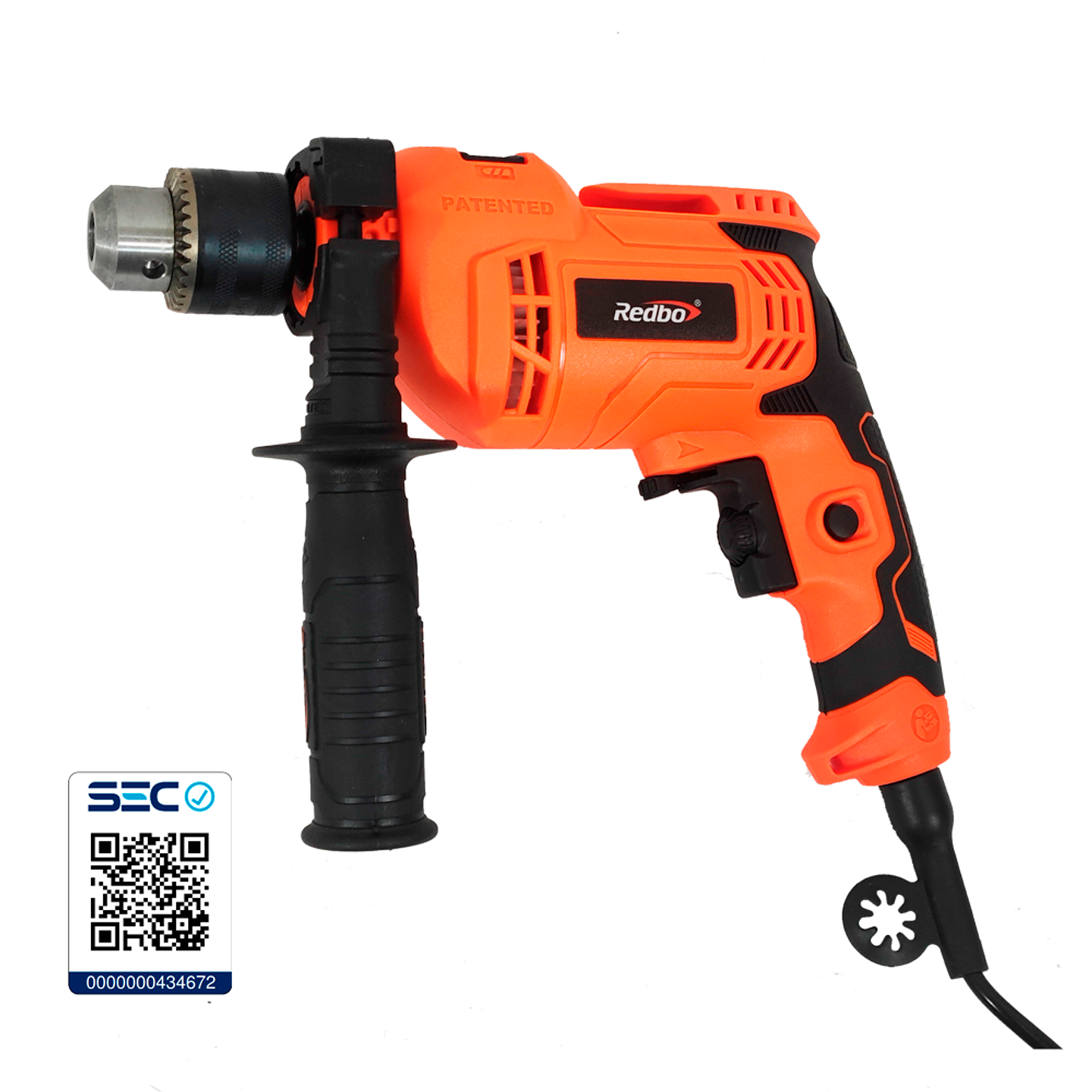 Taladro Eléctrico Redbo ED 550-13I (550W, Mandril 13mm) + Mango Auxiliar 4