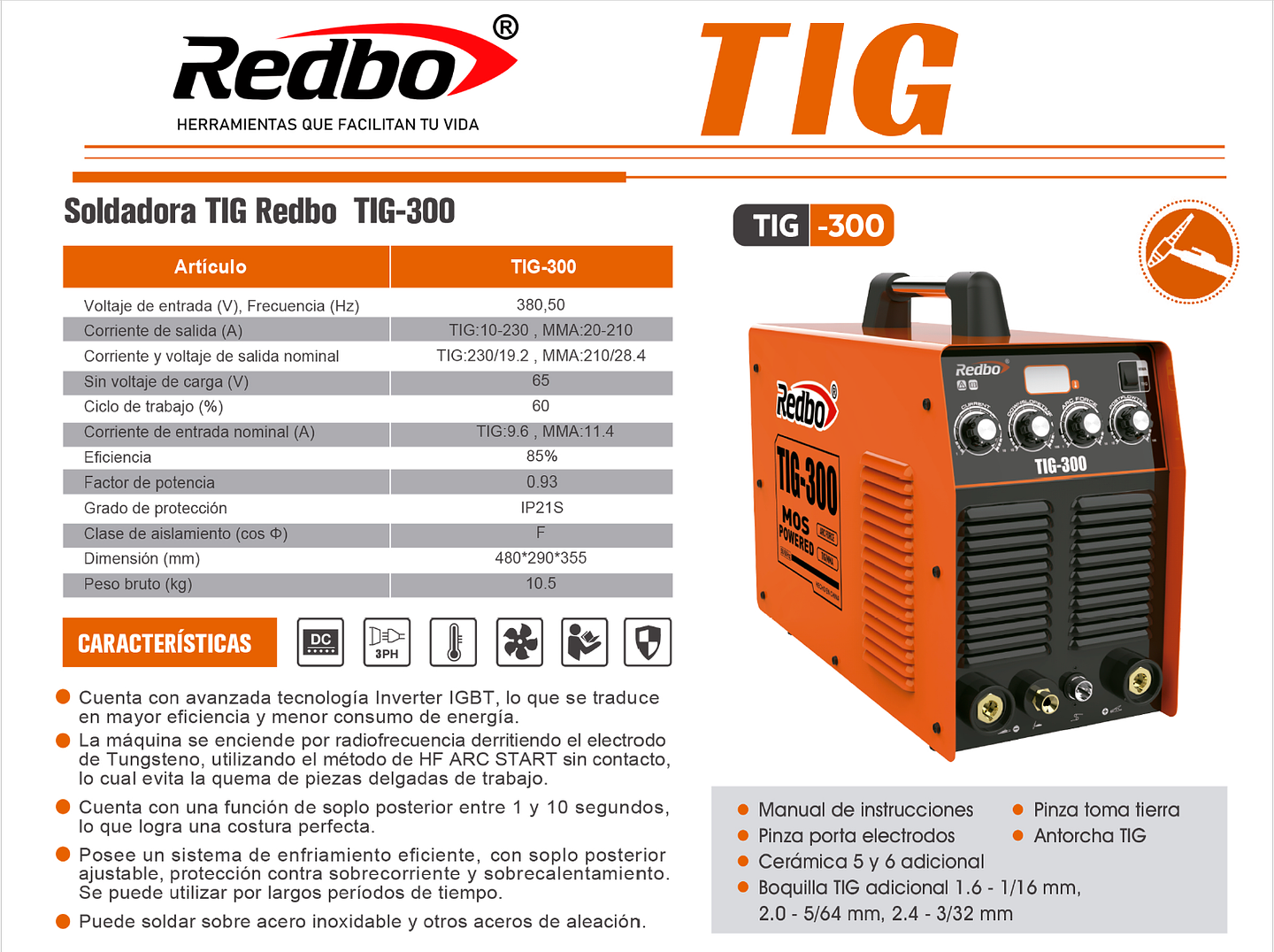 Soldadora REDBO TIG-300 6