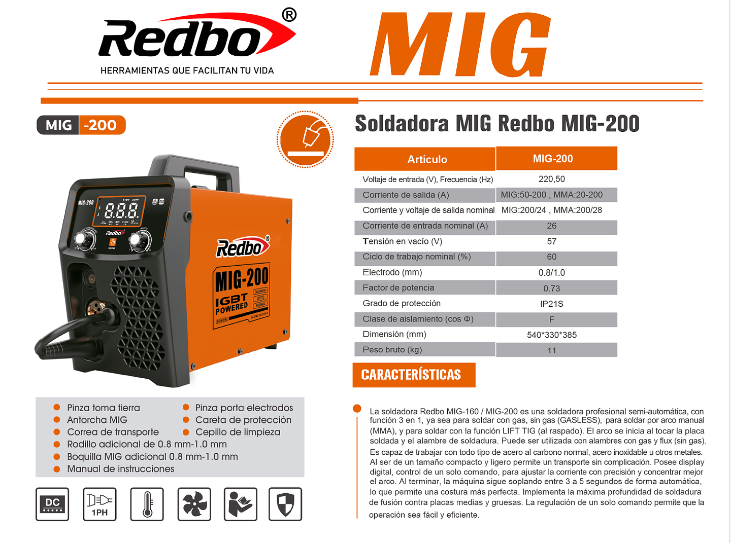 Soldadora REDBO MIG-200 5