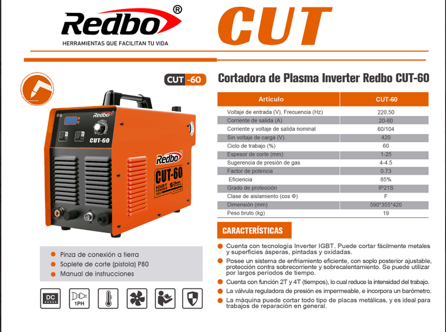Cortadora de Plasma REDBO CUT-60 7