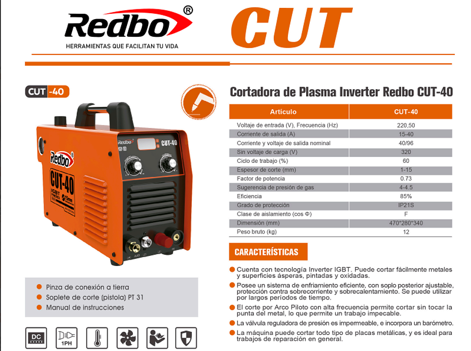 Cortadora de Plasma REDBO CUT-40M 6