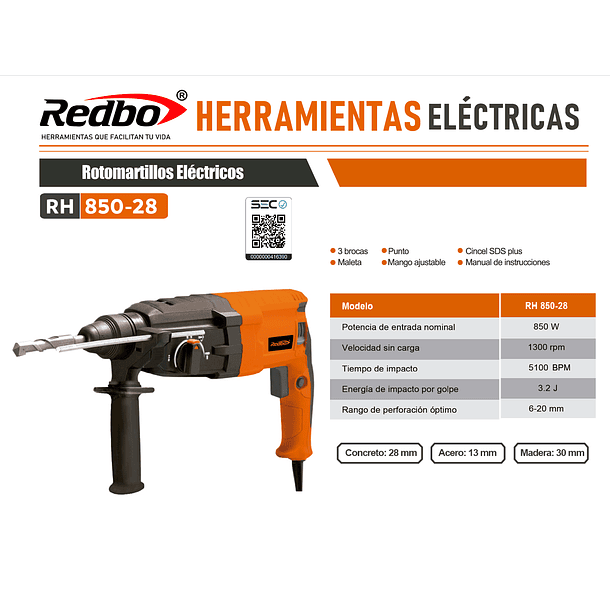 Taladro Eléctrico REDBO ED 710-13I