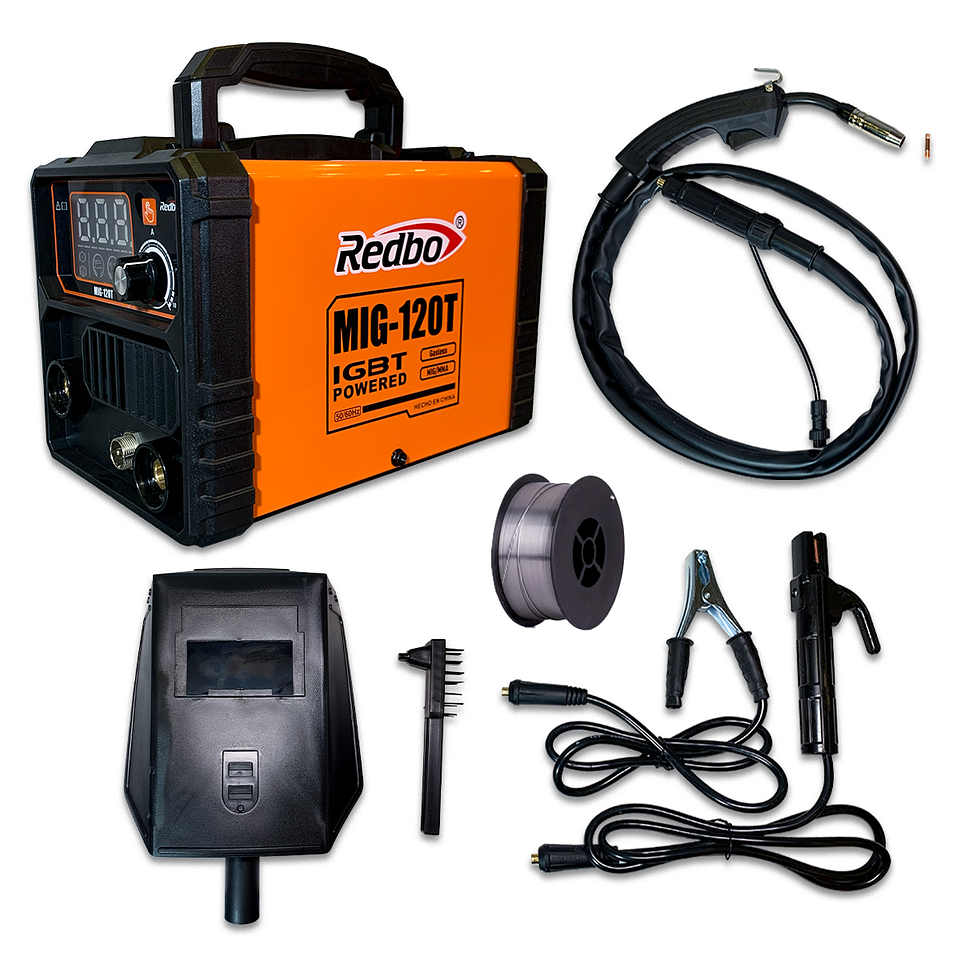 Soldadora Inversora Redbo MIG-120T 2 en 1 (MIG Sin Gas / MMA) Digital + Alambre Flux 0.5 Kg 2