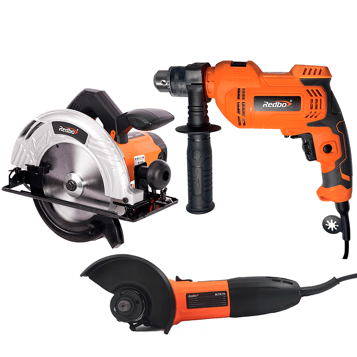 TRIPACK SIERRA CIRCULAR + TALADRO PERCUTOR+ ESMERIL 1