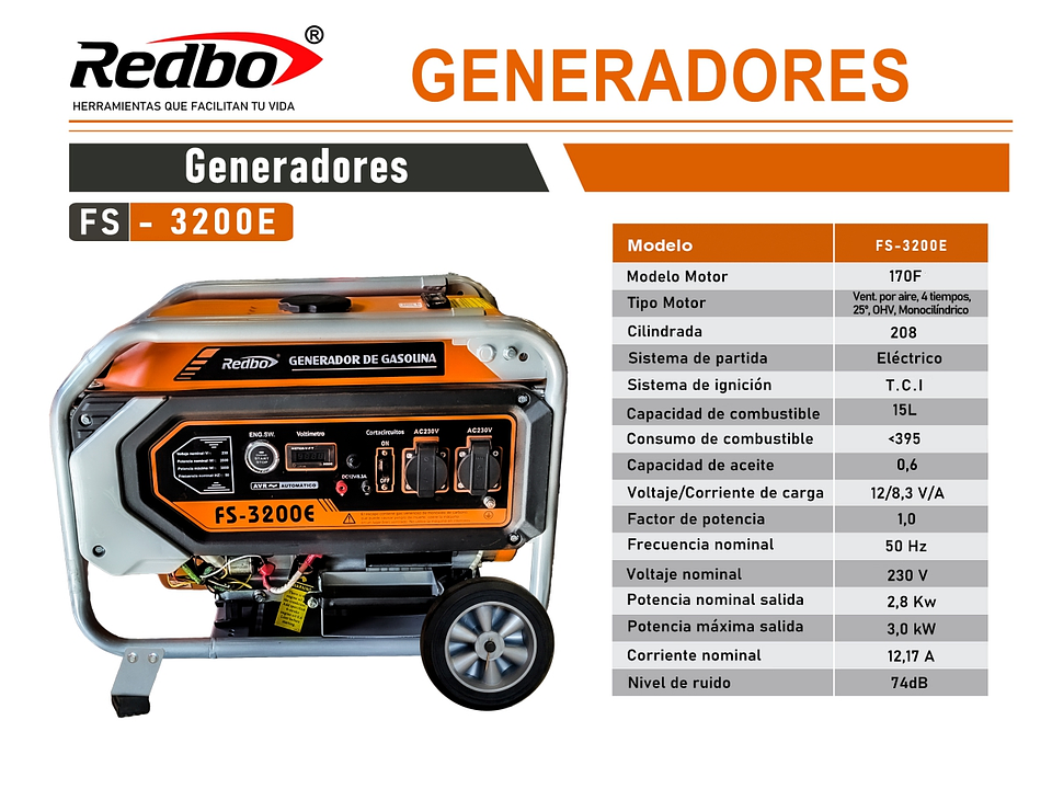 Generador Bencinero FS-3200 E Partida Eléctrica + ATS de regalo !! 4