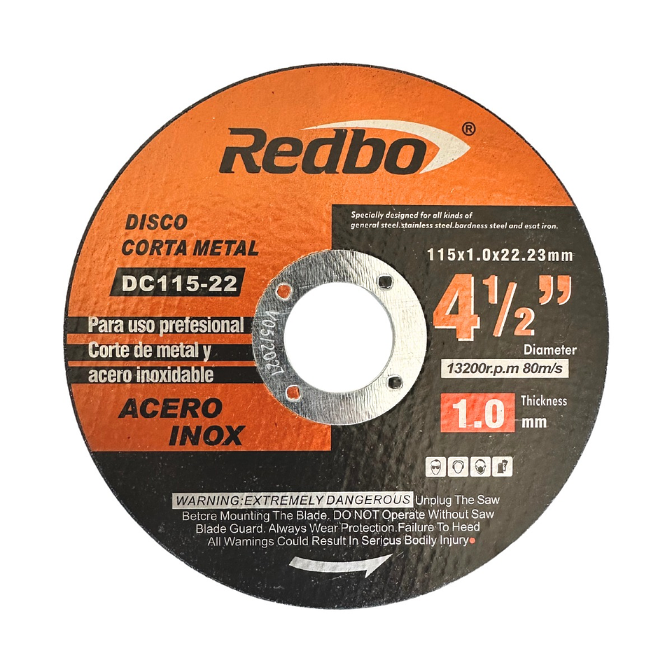 Pack 25und Disco Corte 4 1/2 X 1.0mm Redbo 2