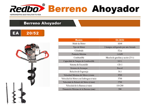 Barreno Ahoyador EA-20/52