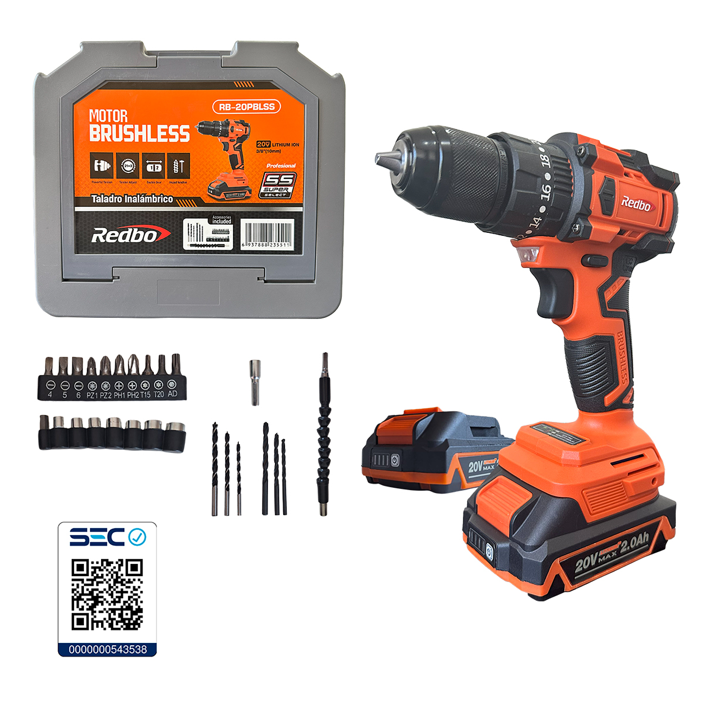 Taladro Percutor Inalámbrico BRUSHLESS 20V 10 mm 1