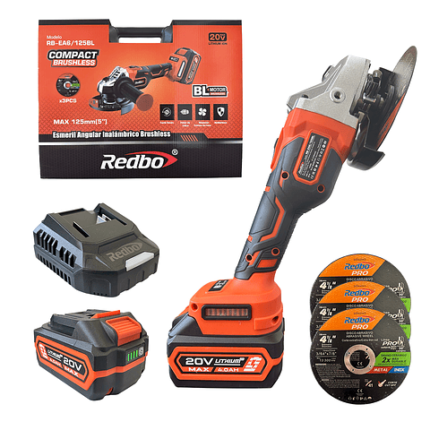 Esmeril Angular Inalámbrico REDBO RB EA6/125BL