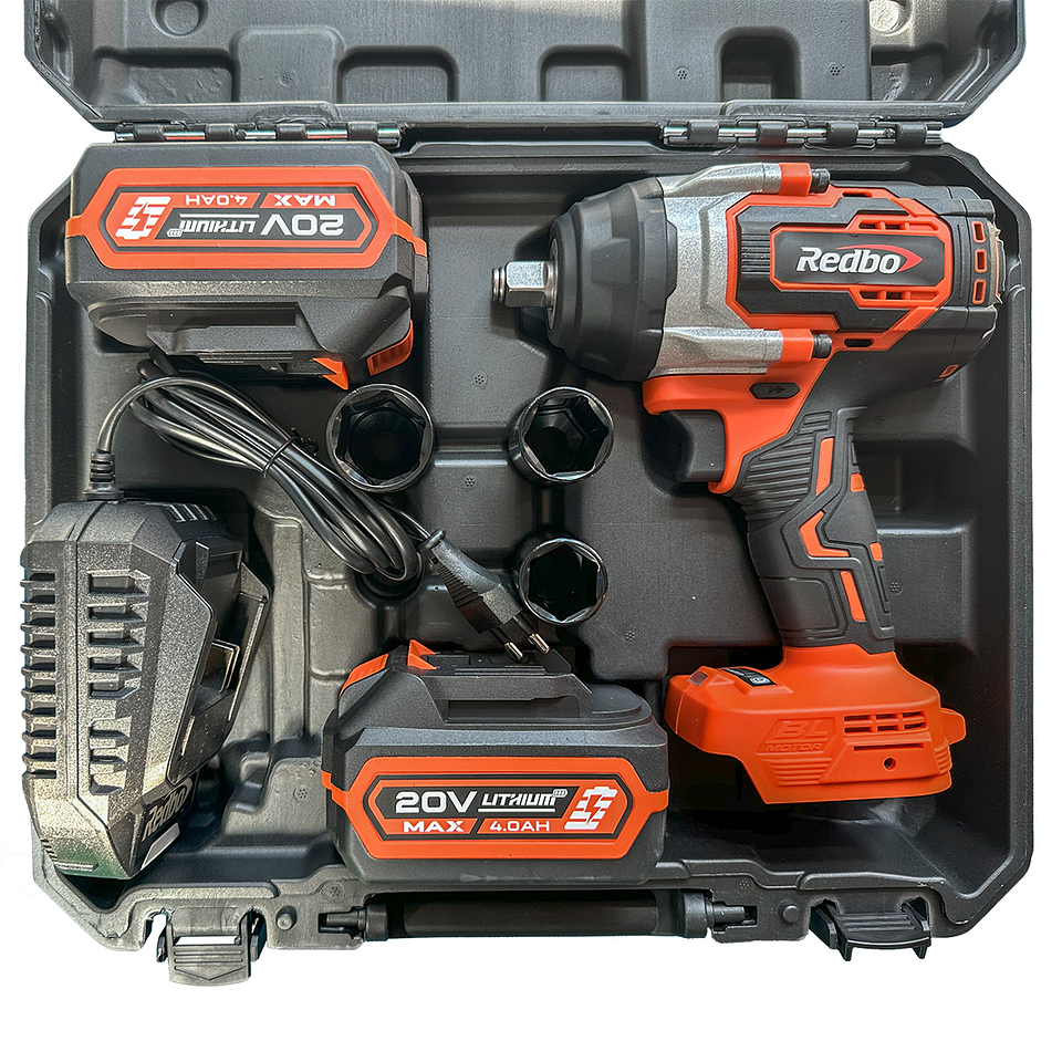 Llave de Impacto Inalámbrica Redbo 20V Brushless (RB-LI20V800) 800 N.m 1/2