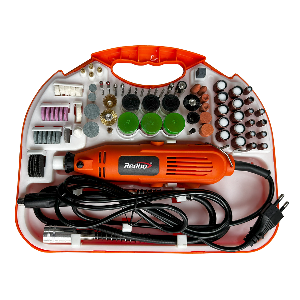 Set de Rectificador Eléctrico Redbo RB-EG-160N (600W, 30.000 RPM, 160 Accesorios) 1