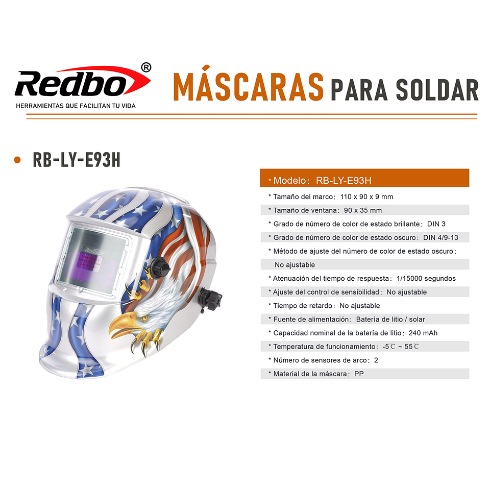 REDBO RB-LY93H 光敏焊接面罩 6