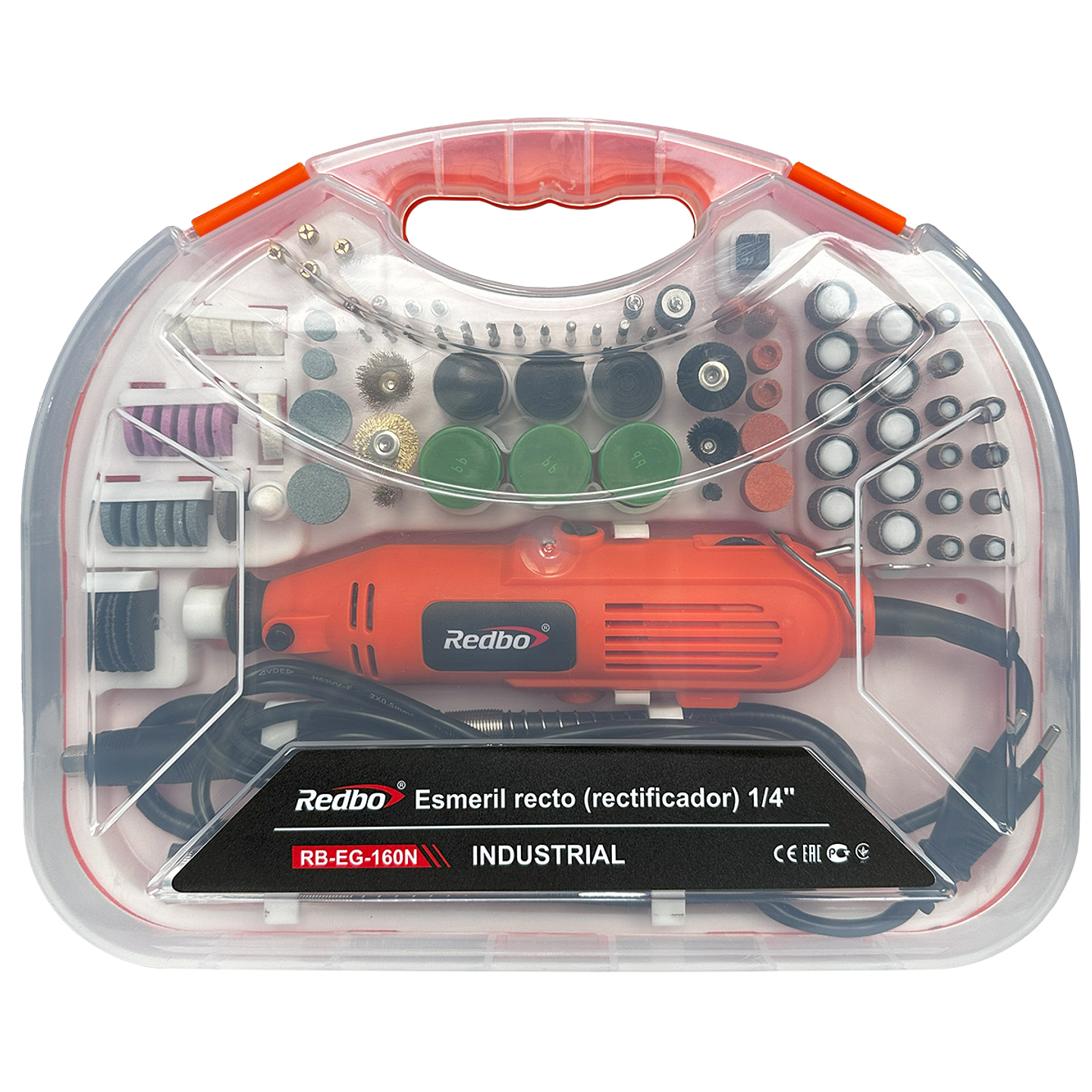 Set de Rectificador Eléctrico Redbo RB-EG-160N (600W, 30.000 RPM, 160 Accesorios) 3