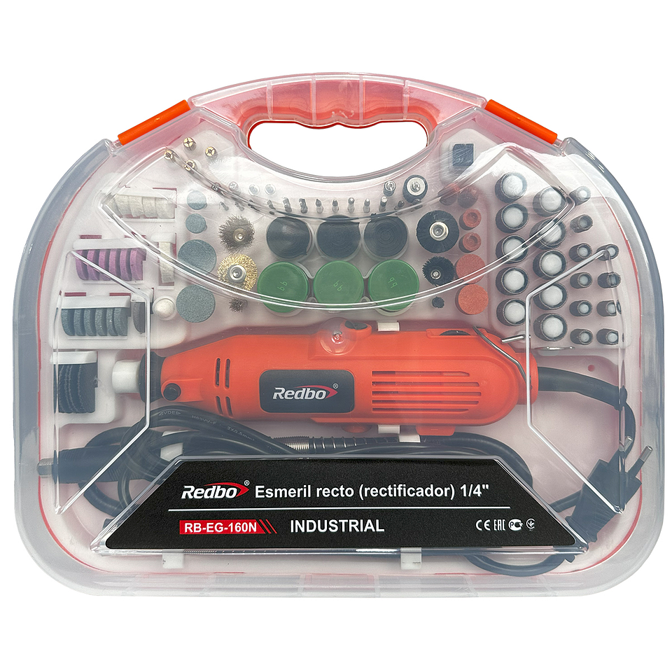 Set de Rectificador Eléctrico Redbo RB-EG-160N (600W, 30.000 RPM, 160 Accesorios) 3