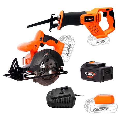 Pack sierra circular inalambrica + sierra sable + cargador y bateria de 3.0ah