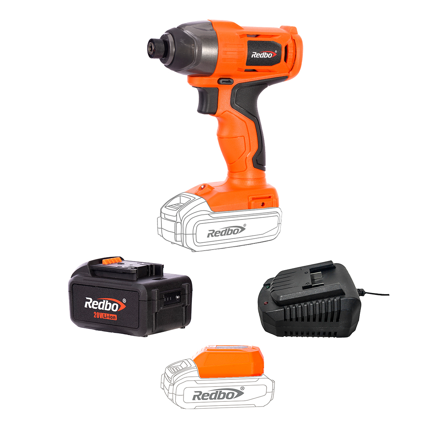 Pack Atornillador de Impacto Inalámbrico Redbo SD 21V-10I (1/4