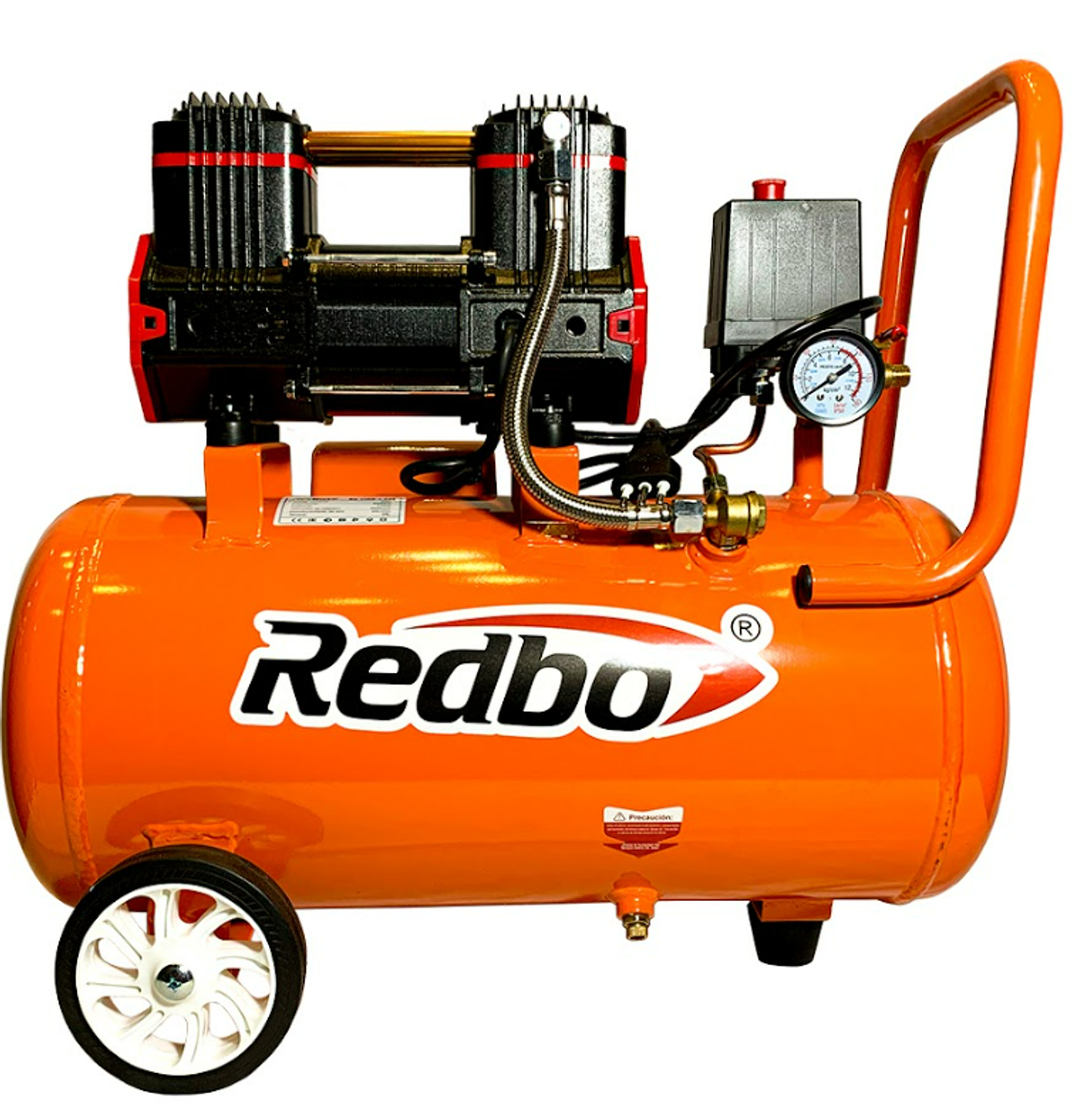 Pack Compresor de Aire Silencioso Redbo AC 1100*1-25L (2 HP, Libre de Aceite) + Kit Neumático 5 Piezas 1