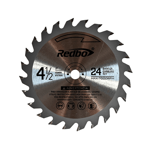 Disco sierra circular 4 1/2" 24 dientes REDBO