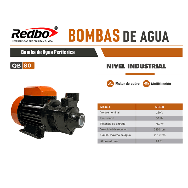 Bomba Periférica De Agua  QB-80 + Controlador de agua 6