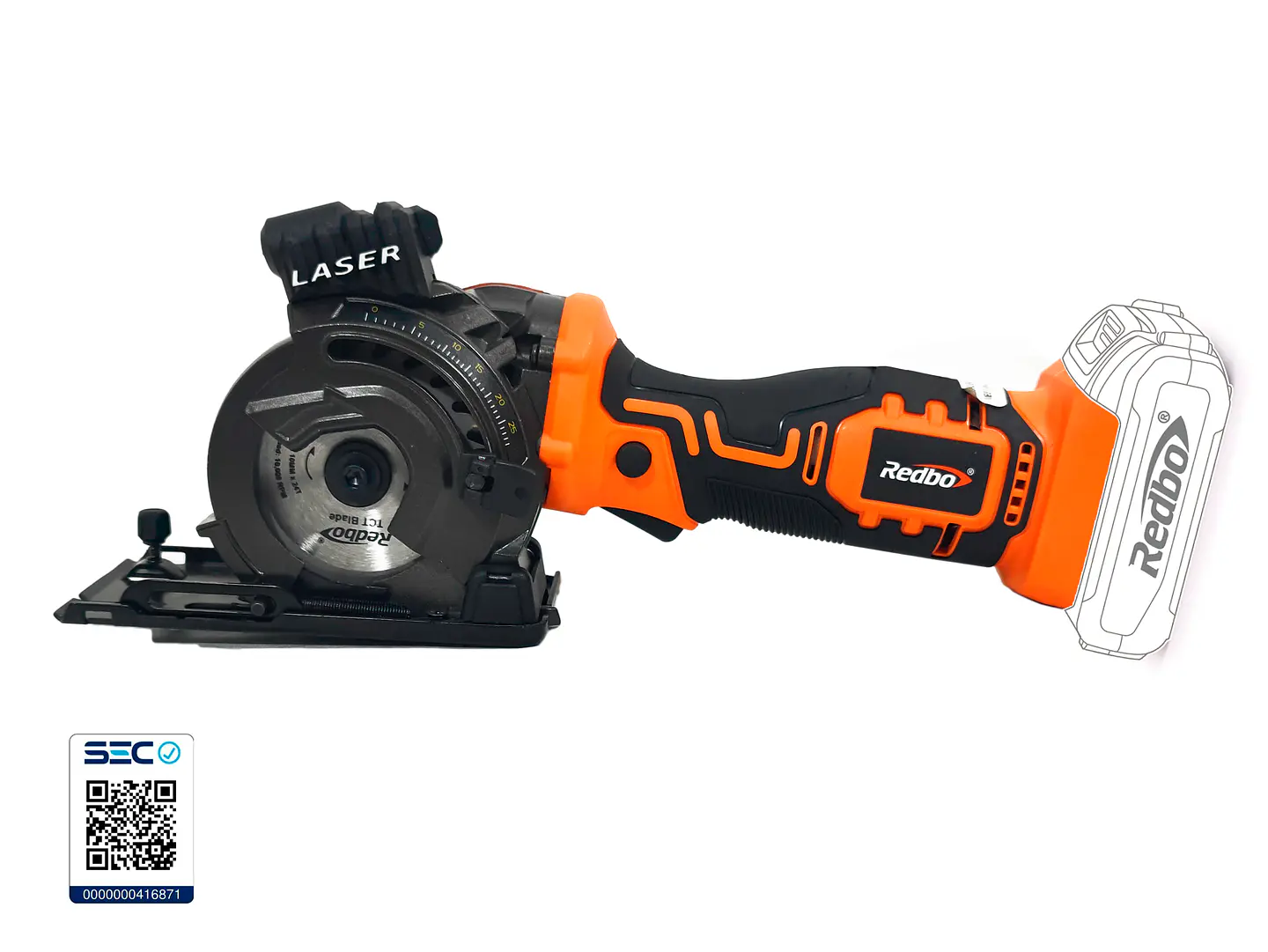 Pack Mini Sierra de Inmersión Inalámbrica Redbo PS 21V-89 (21V) + Batería 2.0Ah, Cargador y Disco Extra 3