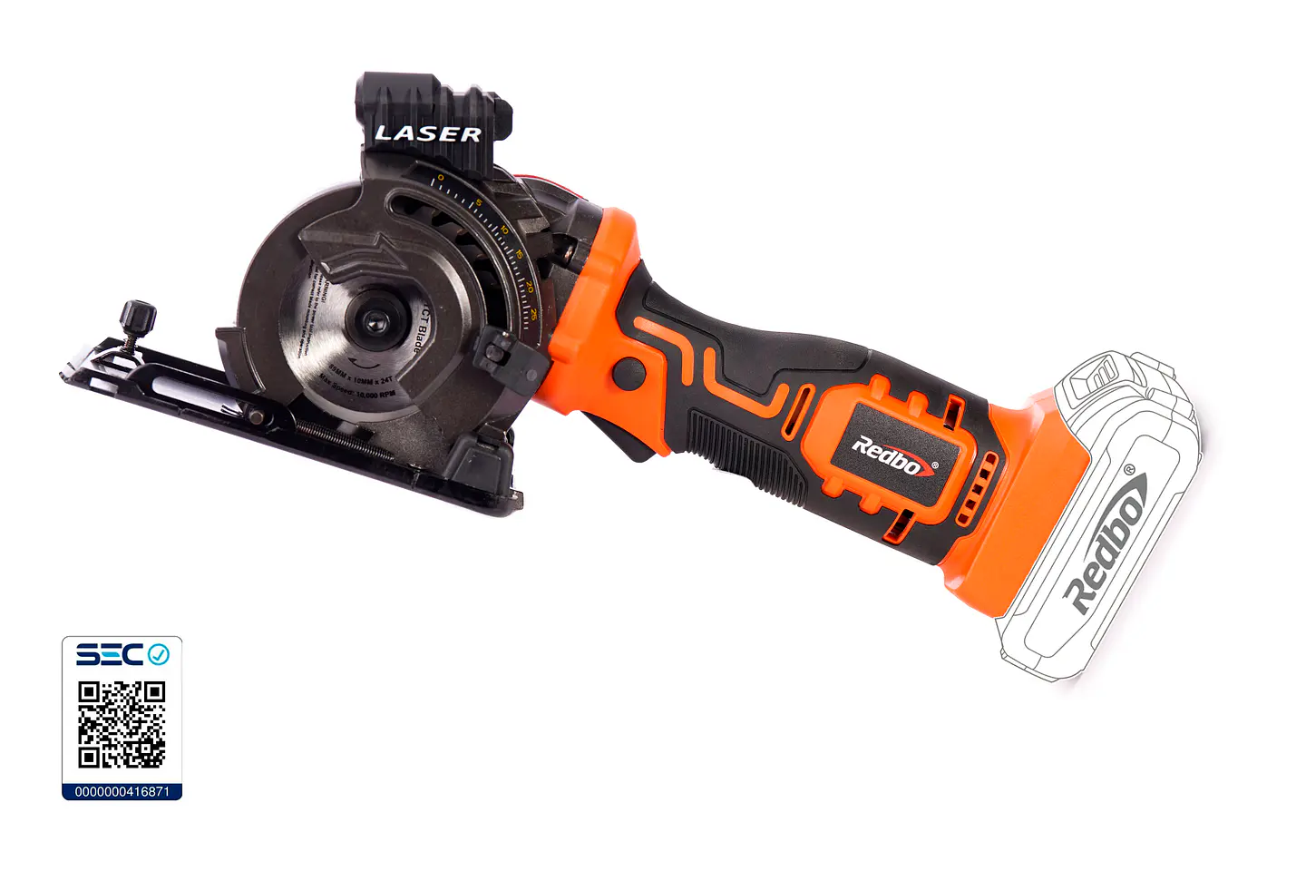 Pack Mini Sierra de Inmersión Inalámbrica Redbo PS 21V-89 (21V) + Batería 2.0Ah, Cargador y Disco Extra 4