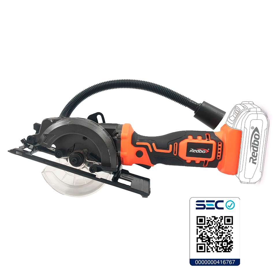 Pack Mini Sierra Circular Inalámbrica Redbo CS 21V-115 (115mm, 21V) + Batería 2.0Ah, Cargador y Disco Extra 1
