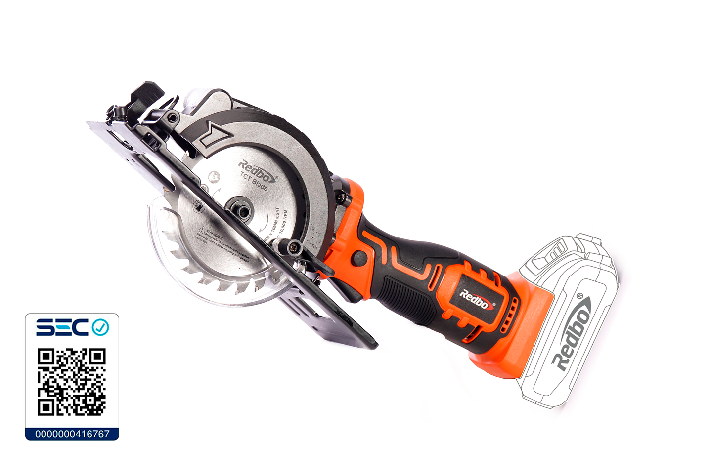 Pack Mini Sierra Circular Inalámbrica Redbo CS 21V-115 (115mm, 21V) + Batería 2.0Ah, Cargador y Disco Extra 5