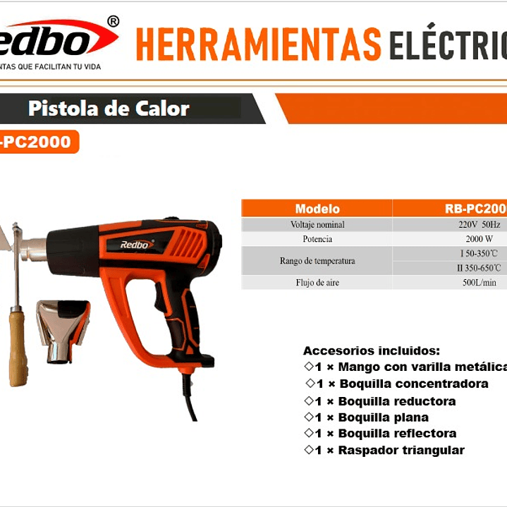PISTOLA DE CALOR  2000 W 2