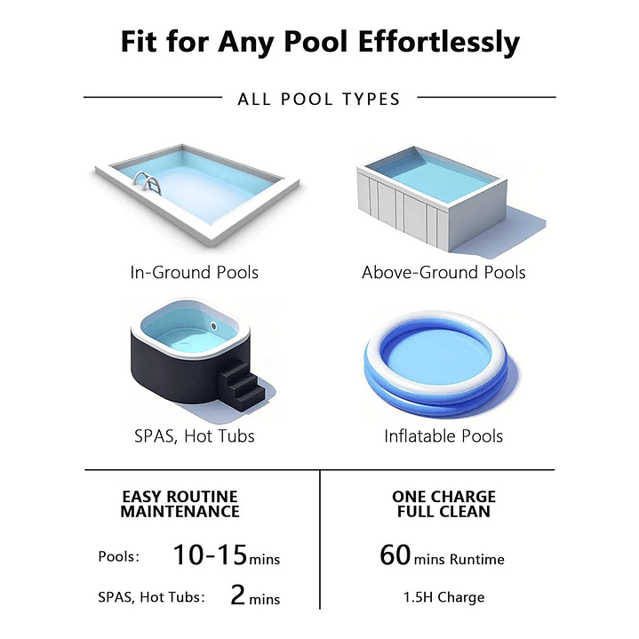 Limpiador de Piscina inalambrico Edon  6
