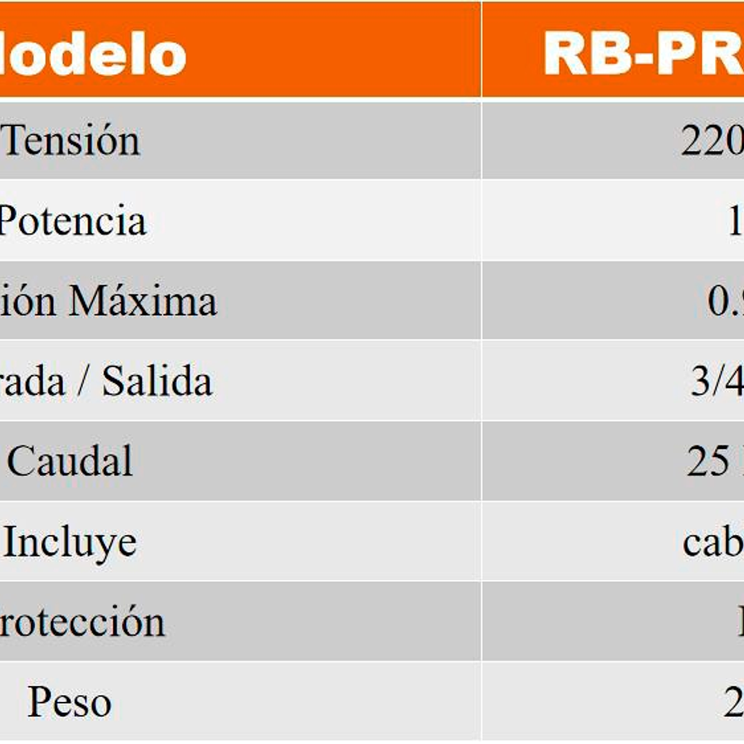 Bomba Presurizadora RB-PRE1 120W 3