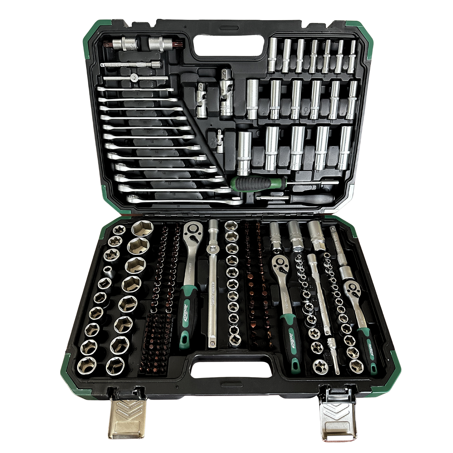 Juego de Dados Profesional Redbo RB-JD216MP (216 Piezas, Acero Cr-V, Mandos 1/4