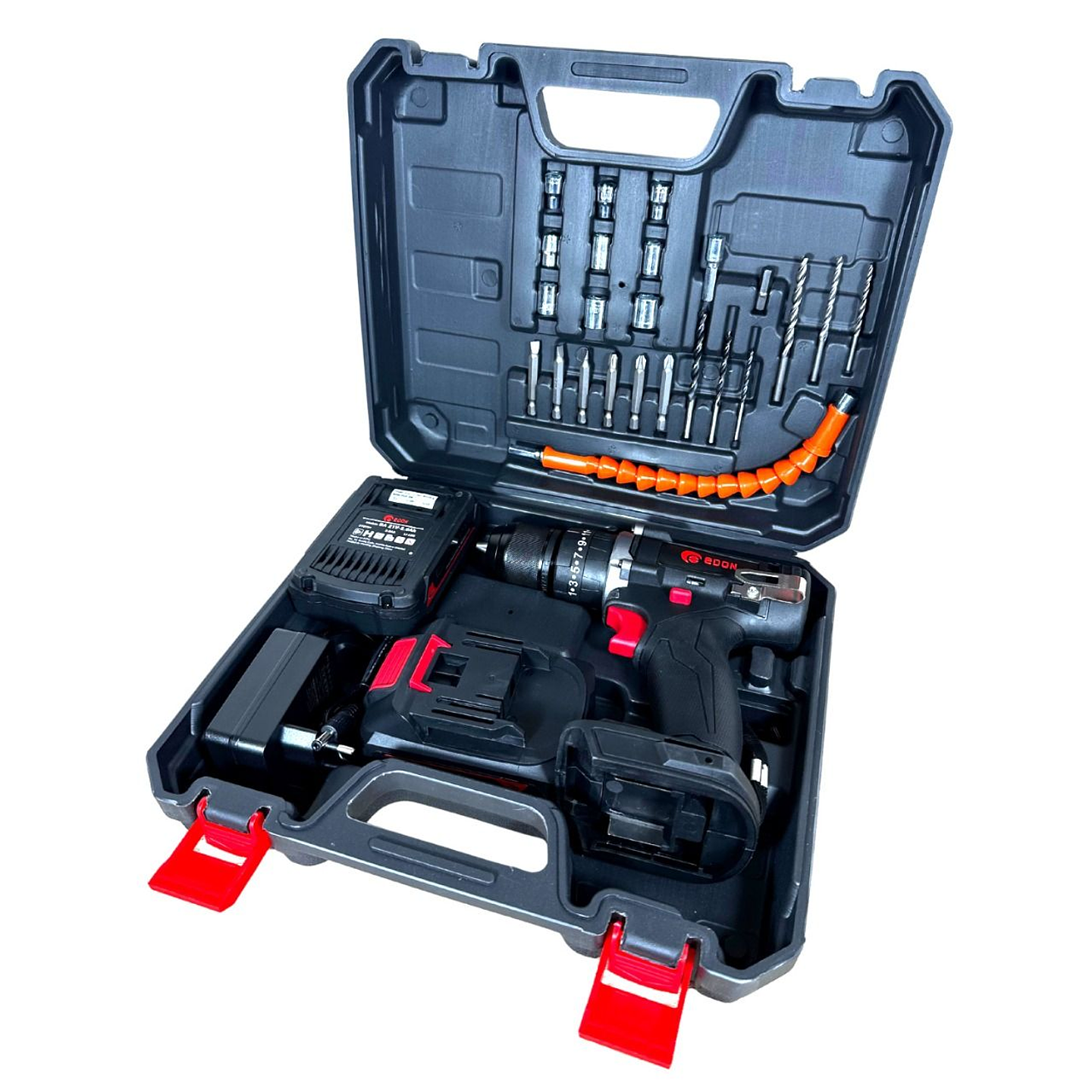 Taladro inalámbrico atornillador Edon 10mm 21V + 2 baterías 1