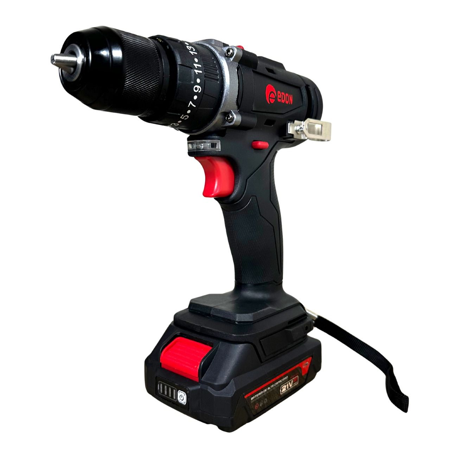 Taladro inalámbrico atornillador Edon 10mm 21V + 2 baterías 4