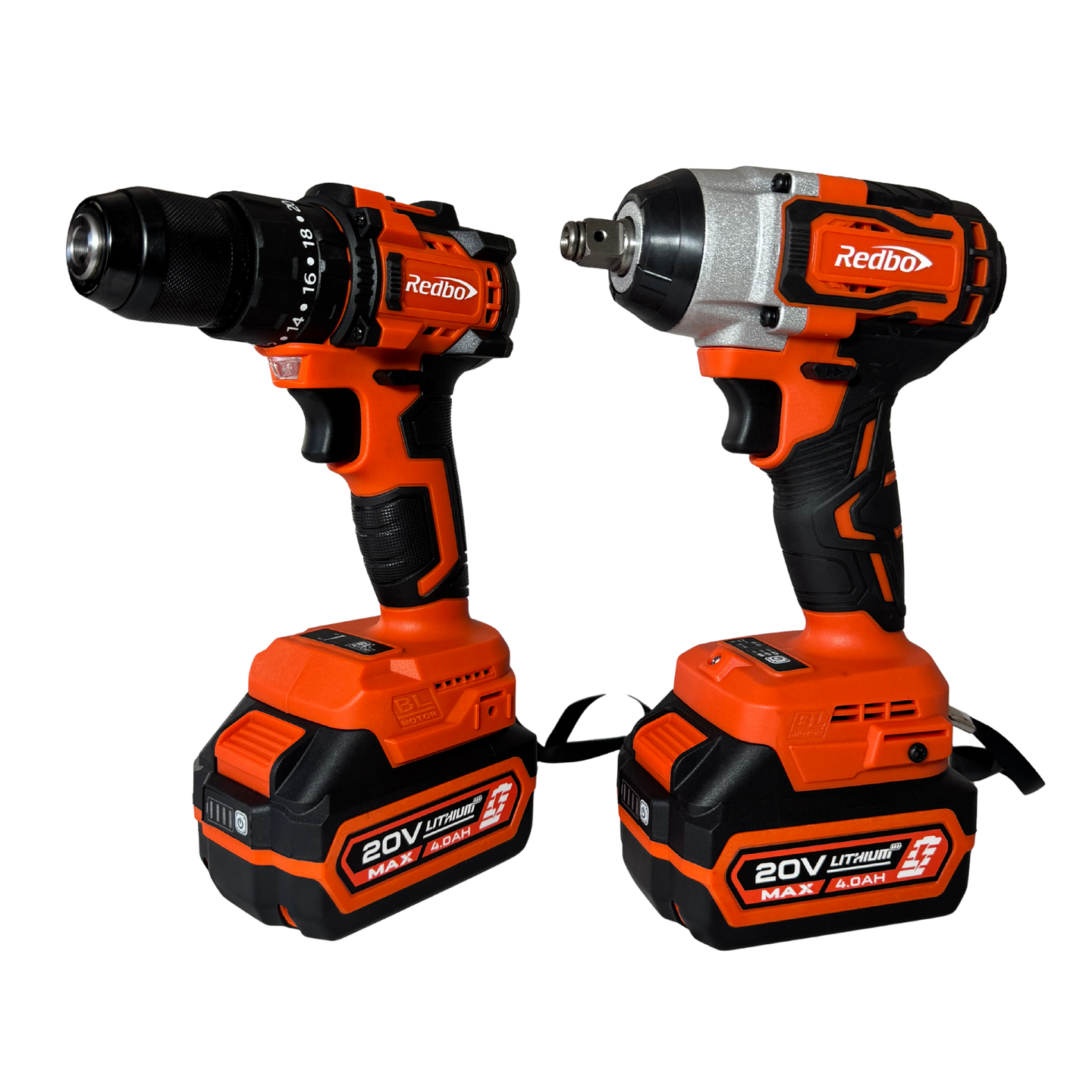 Combo Inalámbrico Brushless Redbo: Taladro Percutor + Llave de Impacto 1/2