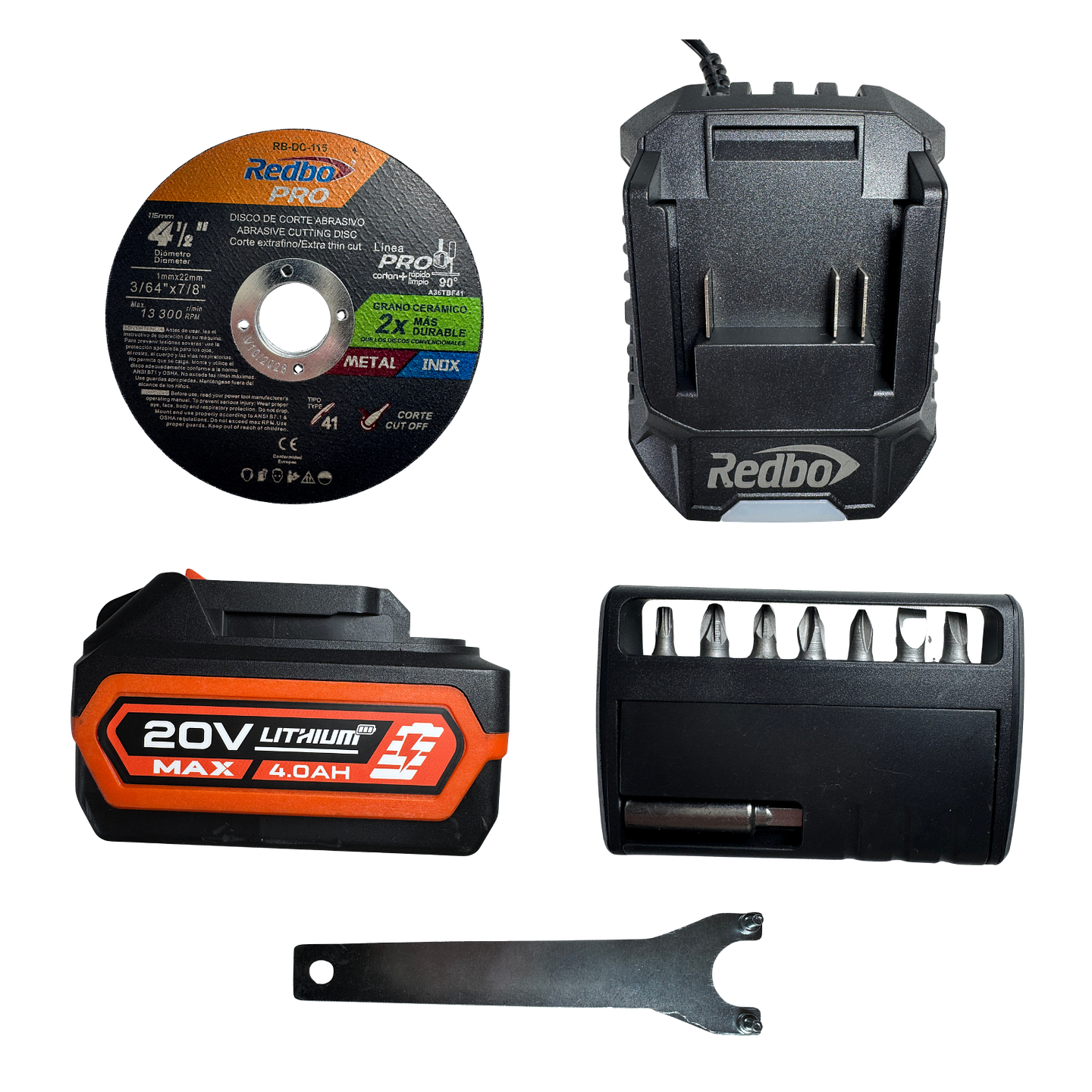Combo Inalámbrico Brushless Redbo: Taladro Percutor + Esmeril Angular 4.5