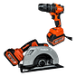Combo Inalámbrico Brushless Redbo: Taladro Percutor + Sierra Circular 180mm (20V, 2 Baterías 4.0Ah) - Miniatura 1