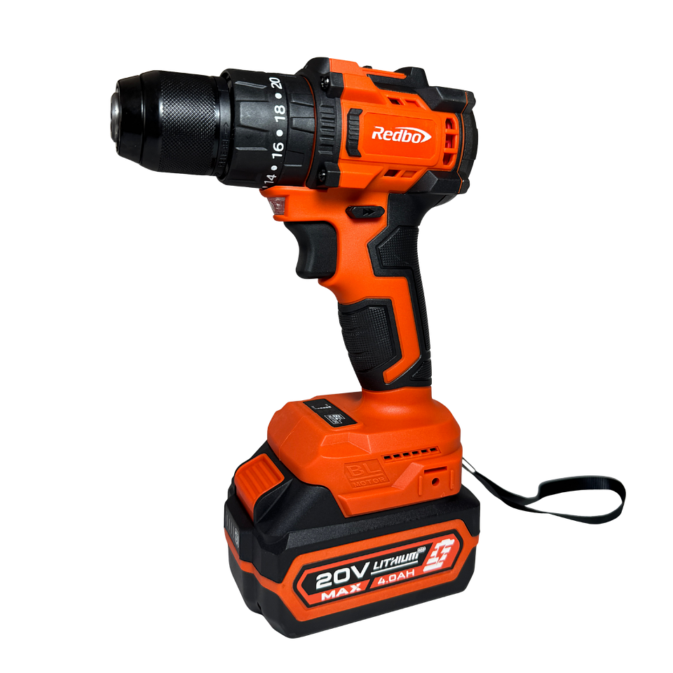 Combo Inalámbrico 3 en 1 Brushless Redbo: Taladro Percutor + Llave de Impacto + Esmeril Angular (20V, 2 Baterías 4.0Ah) 6