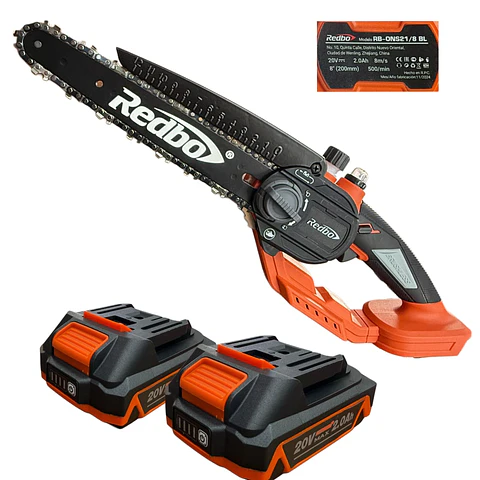 Mini Sierra Inalámbrica Brushless Redbo RB-ONS21/8 BL (20V, 8 Pulgadas, 2 Baterías + Maletín Pro)