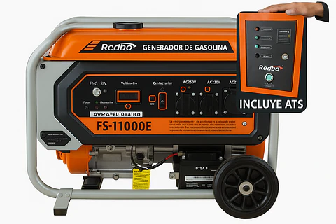 Generador a Gasolina Redbo FS-11000E "Power Guard 9000" (9.0 kW, 460cc, Partida Eléctrica + Sistema ATS)