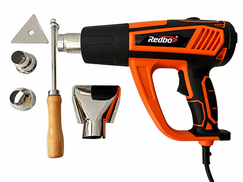 Pistola de Calor Redbo RB-PC2000 (2000W, 650°C, Incluye 6 Accesorios)