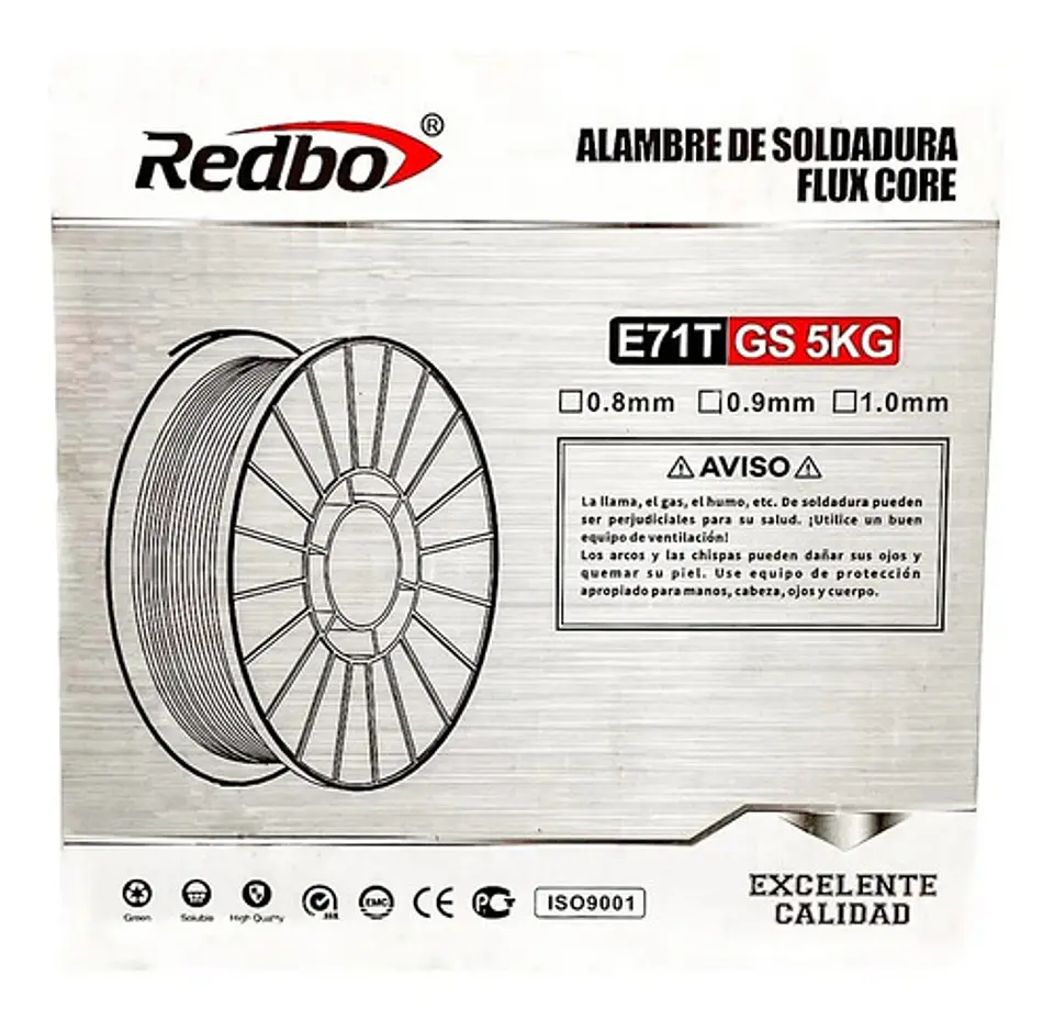 Alambre Flux E71t 0.9mm 5kg Redbo 2