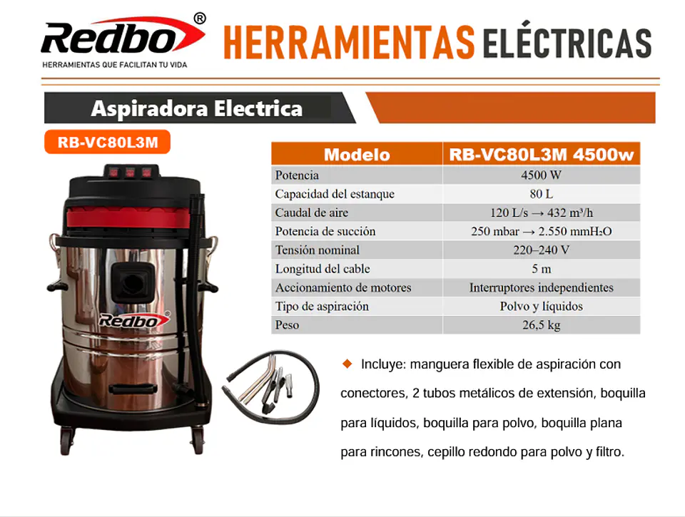 Aspiradora Electrica Polvo Agua 220V  3