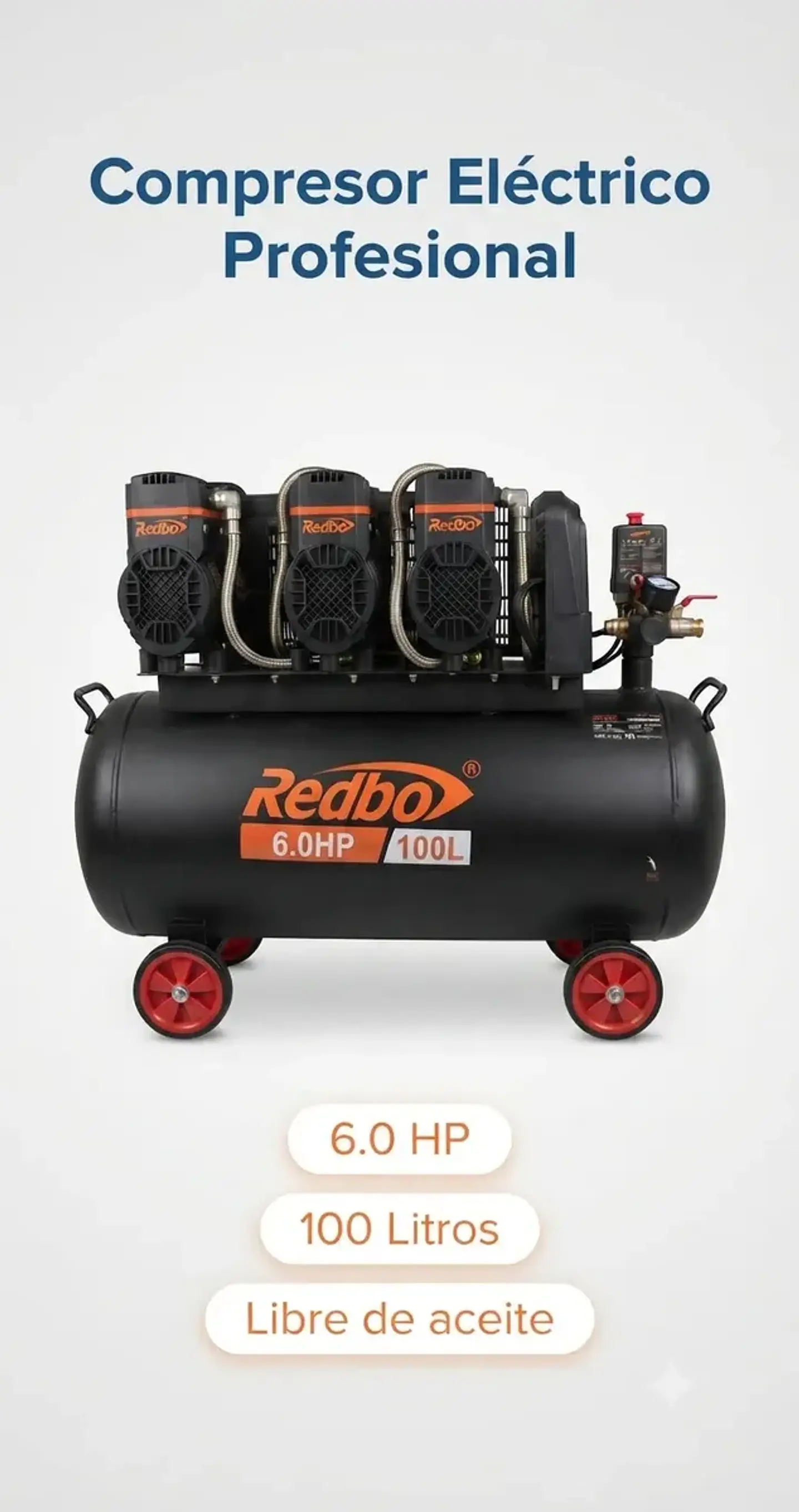 Compresor de Aire Silencioso Redbo ACN-1600*3 