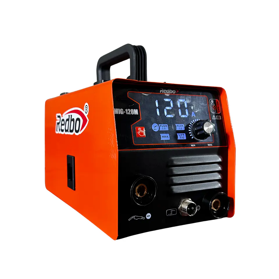 Soldadora Inversora Redbo MIG-120M 3 en 1 (MIG Sin Gas/MMA/TIG) 120A+ Mascara de soldar+ electrodo y guantes  2