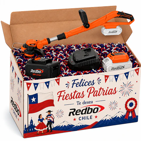 Pack "Bandera" Orilladora Inalámbrica REDBO GT 18V-250+ Cargador y Bateria 2.0AH+ UP